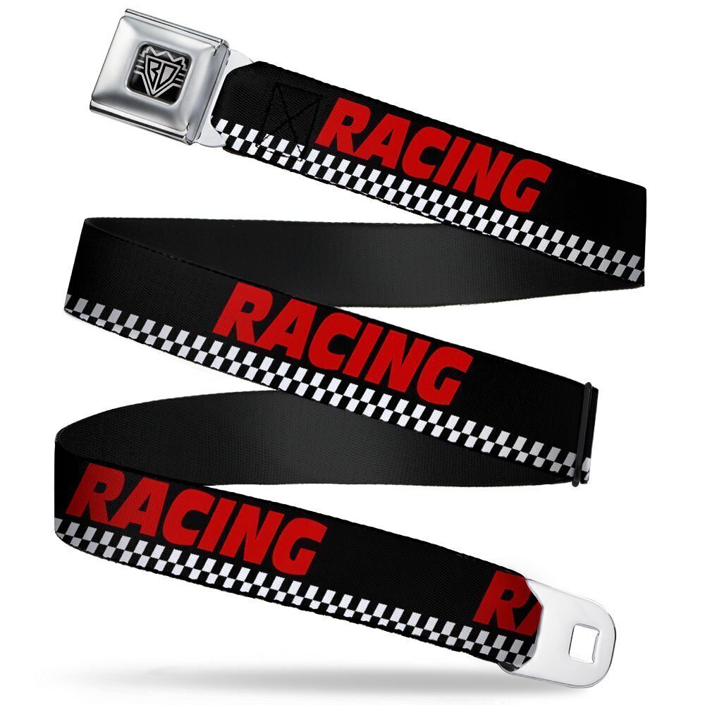 7632 Seatbelt Belt - RACING w/Checker Black/White/Red - 1.0" Wide - 20-36